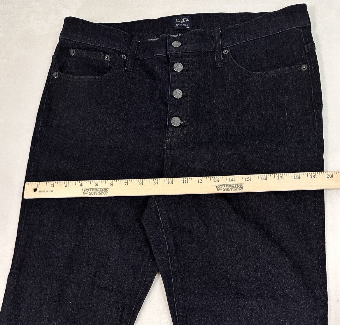 J Crew High Rise Jeans 32 Crop Flare Button Fly Dark Blue  Womens