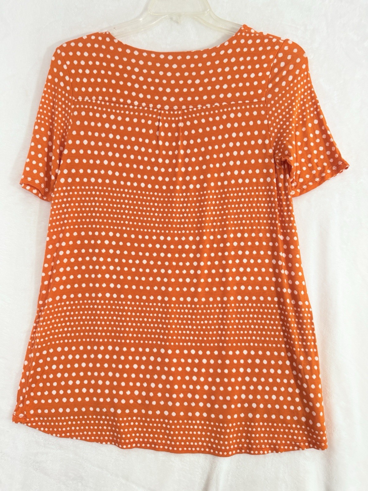 Chicos Tops Size 0 Short Sleeve Small Orange Knit Modal Knit Womens