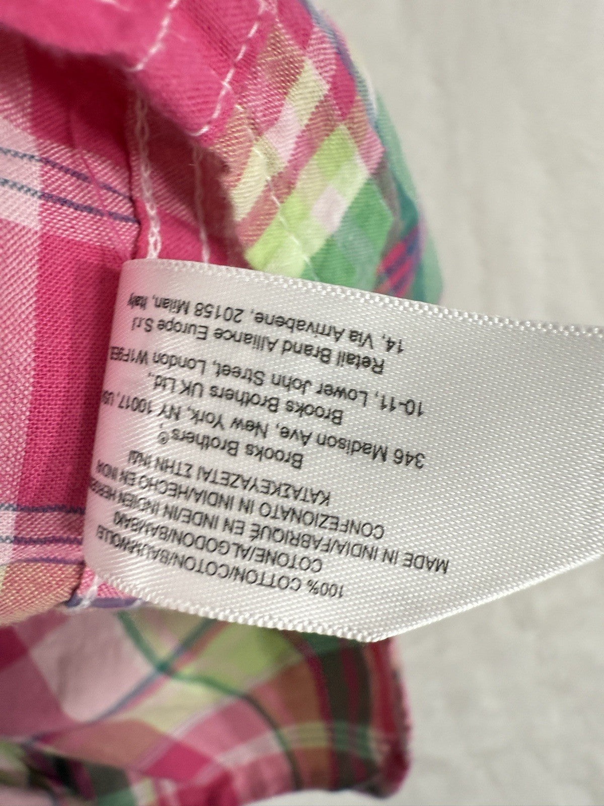 Brooks Brothers Original Polo Button Down Shirt Mens Small Plaid Long Sleeve