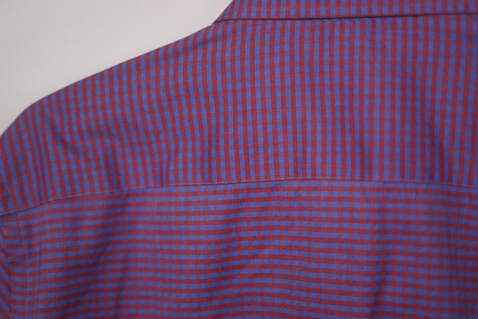Egara Non Iron Button Up Dress Red Blue Check Shirt Men's Size M Medium