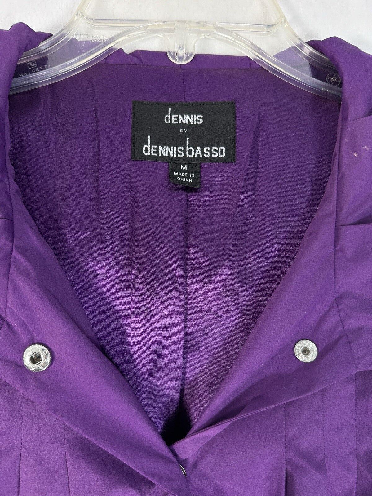 Dennis Basso Jacket Medium Purple Windbreaker Womens Check Out The Hood On This!