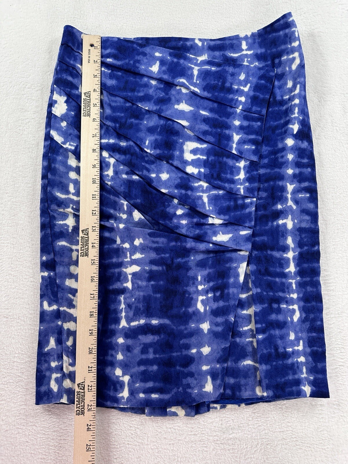 Eva Franco Anthropologie Skirt Size 6 Areca Blue Tie Dye Pencil Knee Length