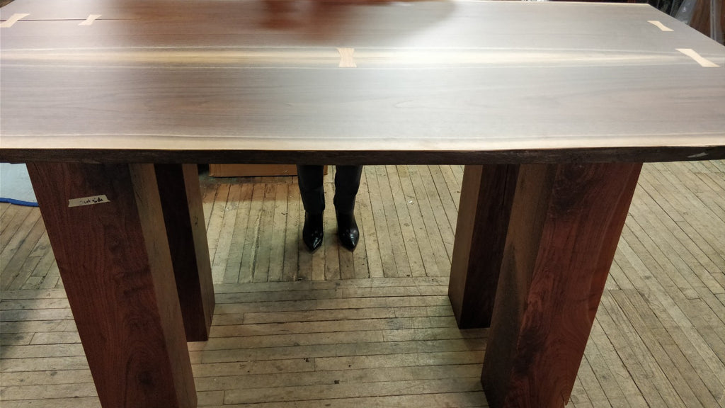 Custom Live Edge Walnut Bar Height Table - Nakashima Inspired Design