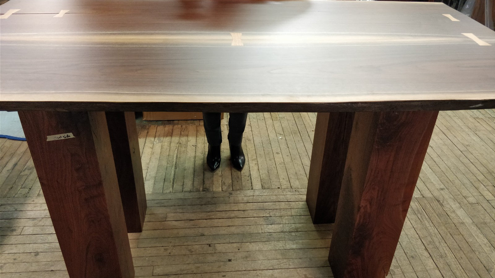 Custom Live Edge Walnut Bar Height Table - Nakashima Inspired Design
