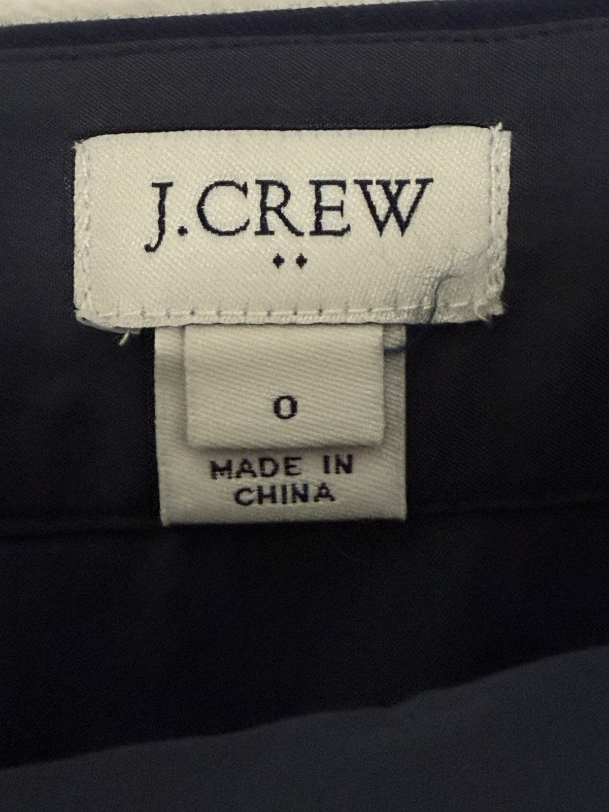 J Crew Pencil Skirt Size 0 Navy Blue 100% Cotton Knee Length Womens Preppy