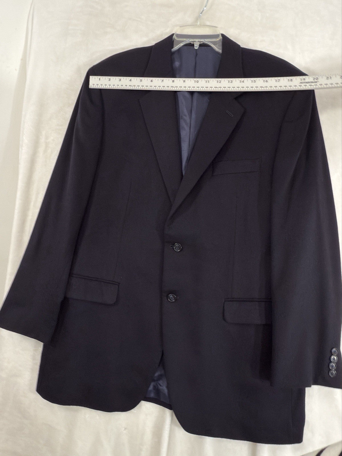 Calvin Klein Cashmere Jacket 44L Navy Blue 44 Long 2 Button Mens Suit Blazer