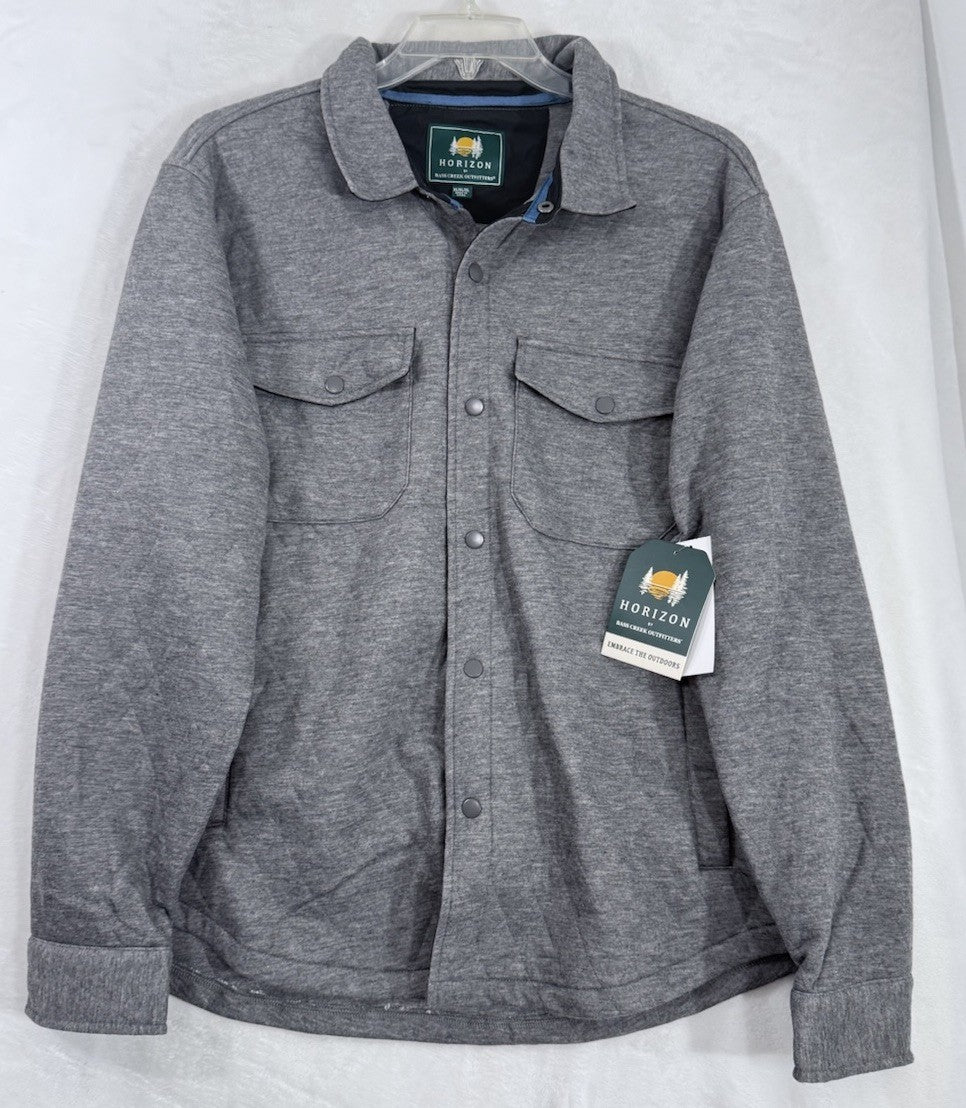 Horizon Outfitters Men’s XL Shirt Quilted Knit Long Sleeve Gray Snap Front