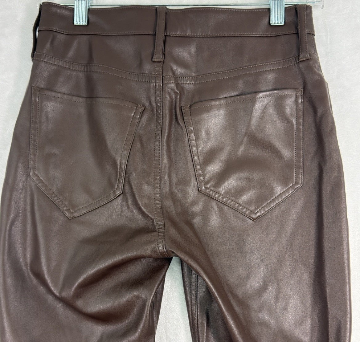 Hollister Faux Leather Pants 26 Size 3 Short 3S Brown High Rise Flare Womens