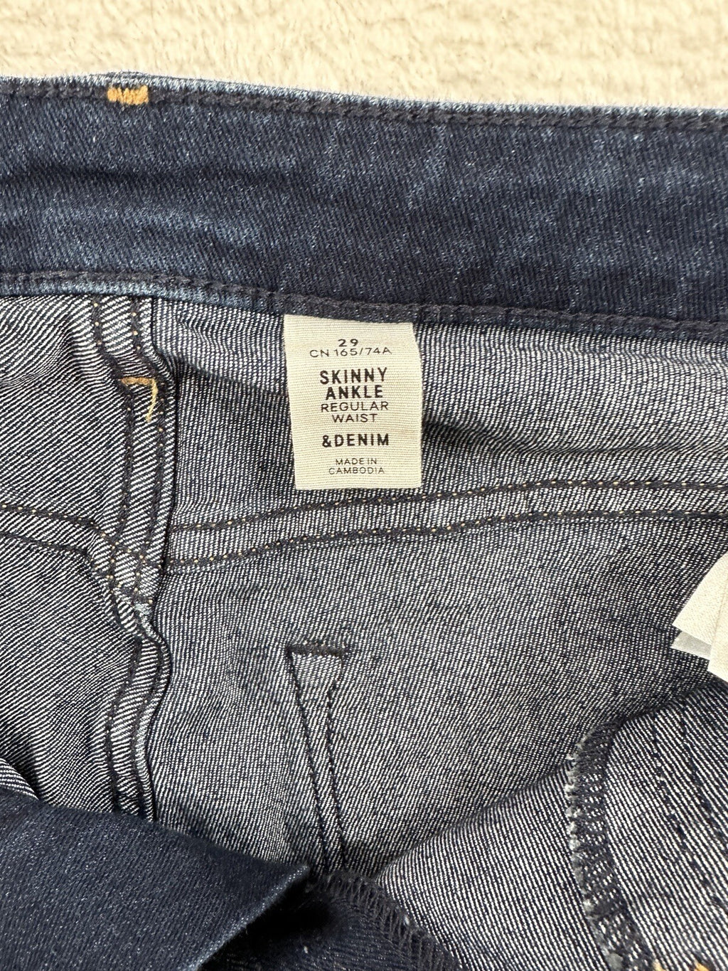 H&M Jeans 29 Skinny Ankle Regular Waist &Denim Women’s Dark Rinse Mid Rise