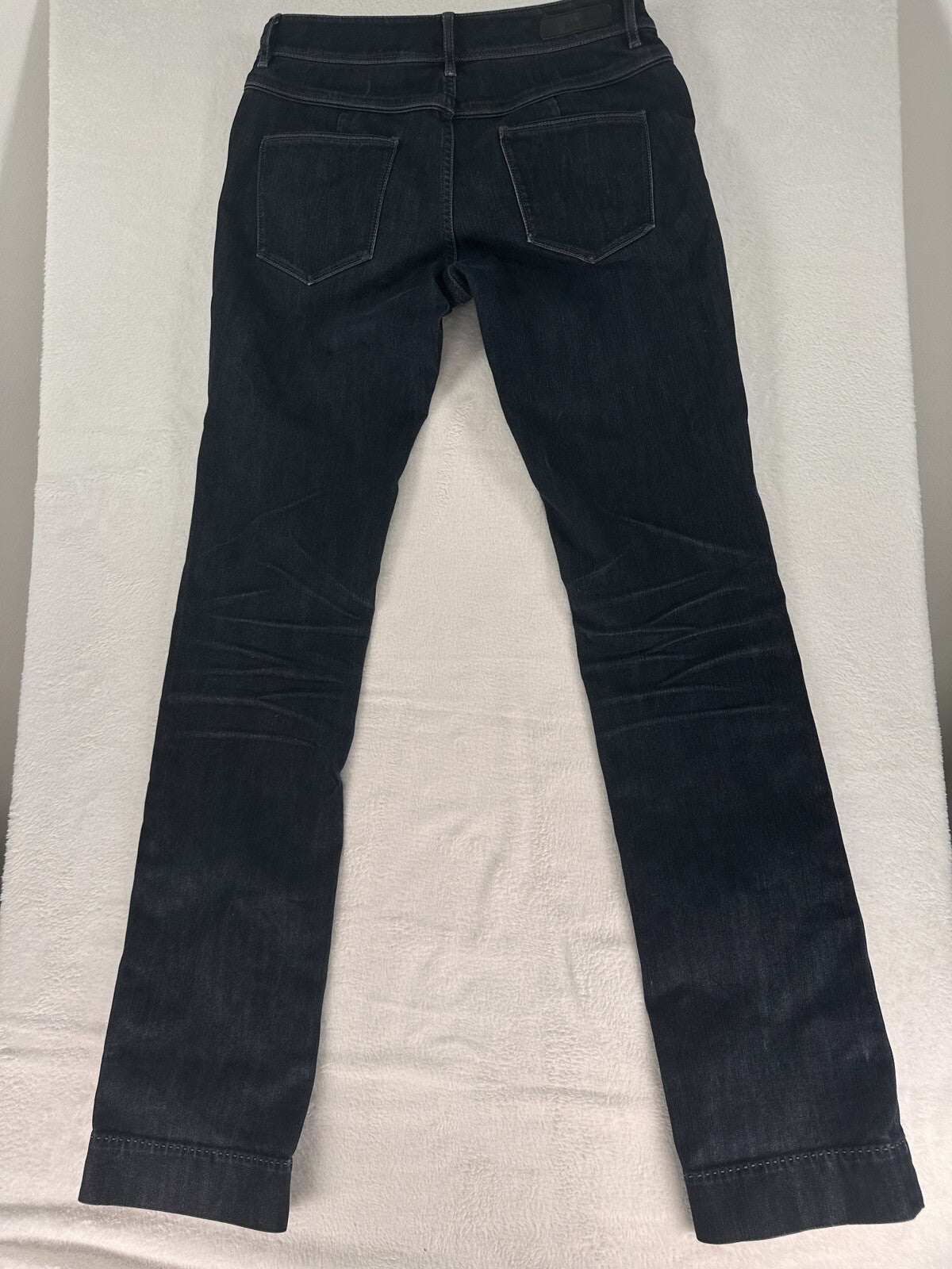 Elie Tahari Jeans 4 Adena Straight Leg Classic Fit Mid Rise Relaxed Blue