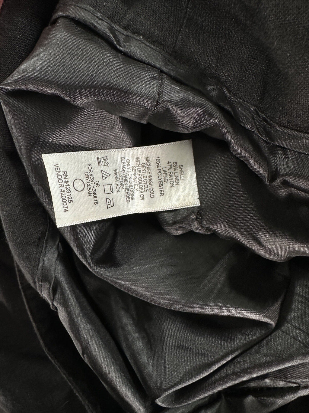 Chadwicks Of Boston Crop Pants 10 Black Linen Blend Lined Wide Leg
