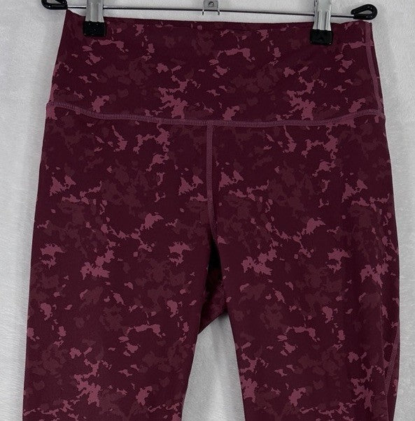 Fabletics PowerHold Leggings Small Red Camo Print Womens Power Hold Legging