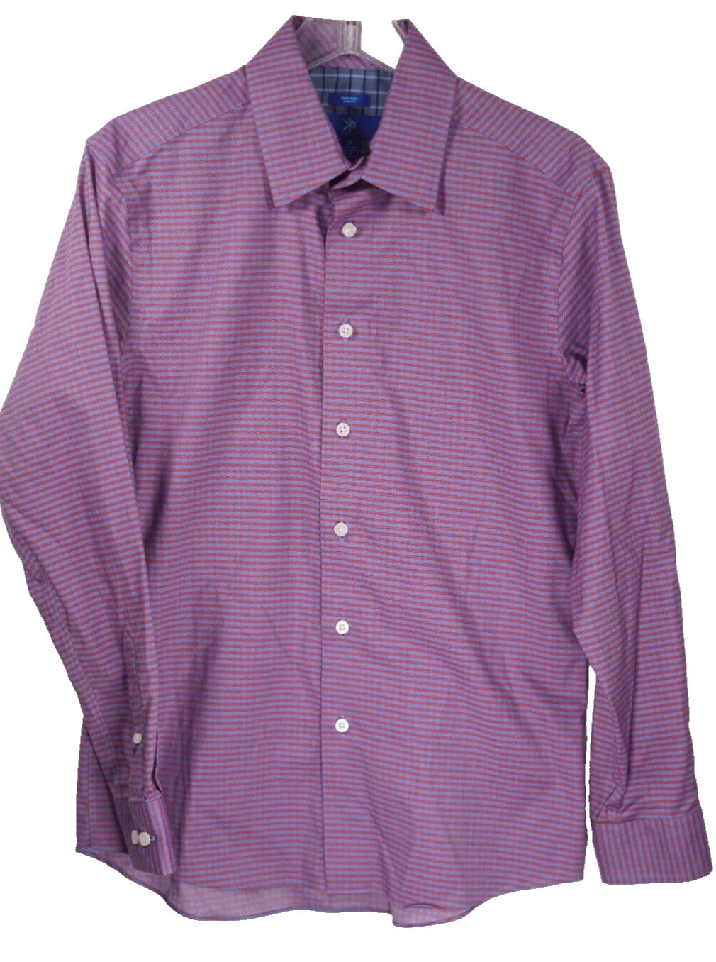 Egara Non Iron Button Up Dress Red Blue Check Shirt Men's Size M Medium