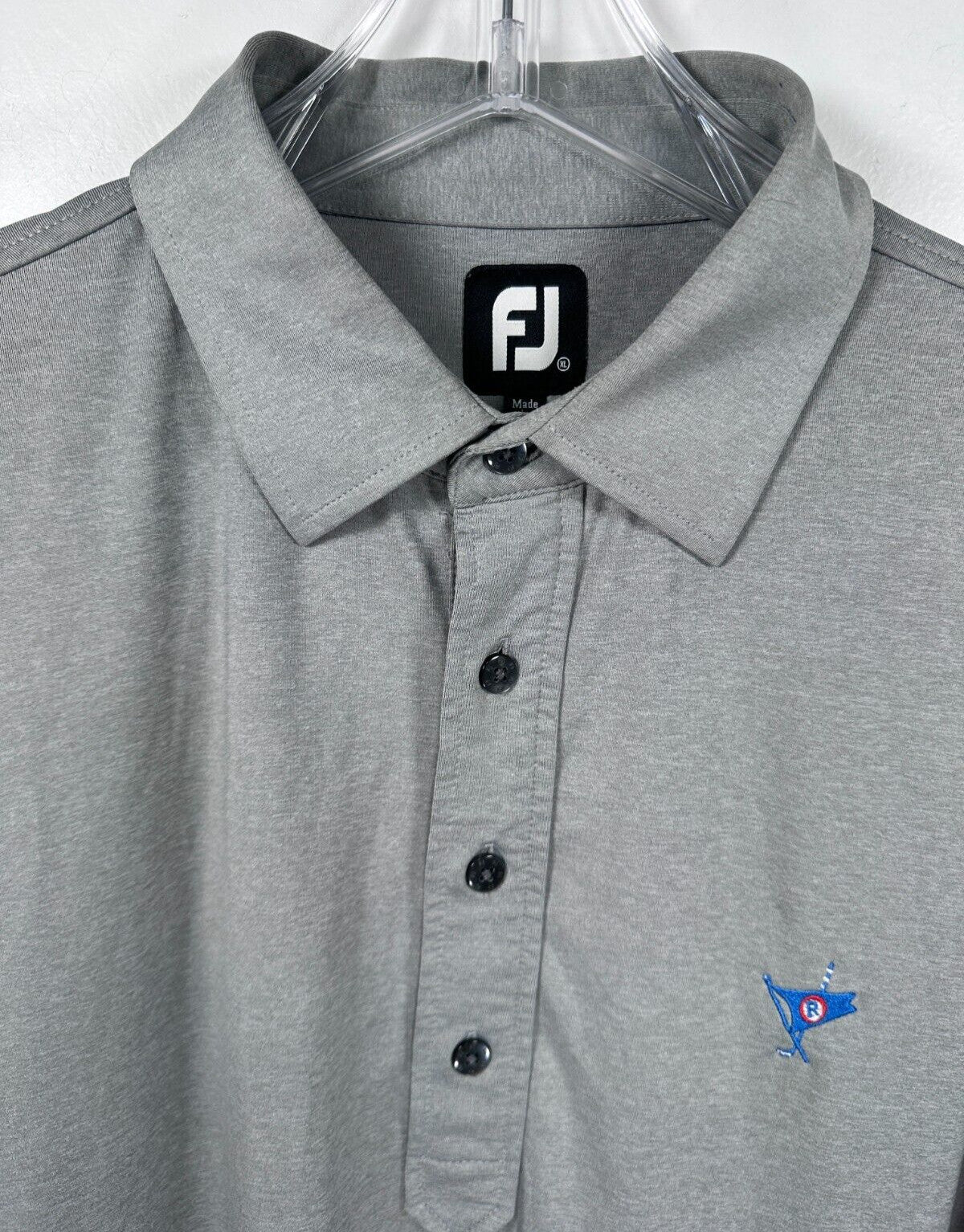 FootJoy Mens Gray Golf Embroidered Polo Shirt Size XL