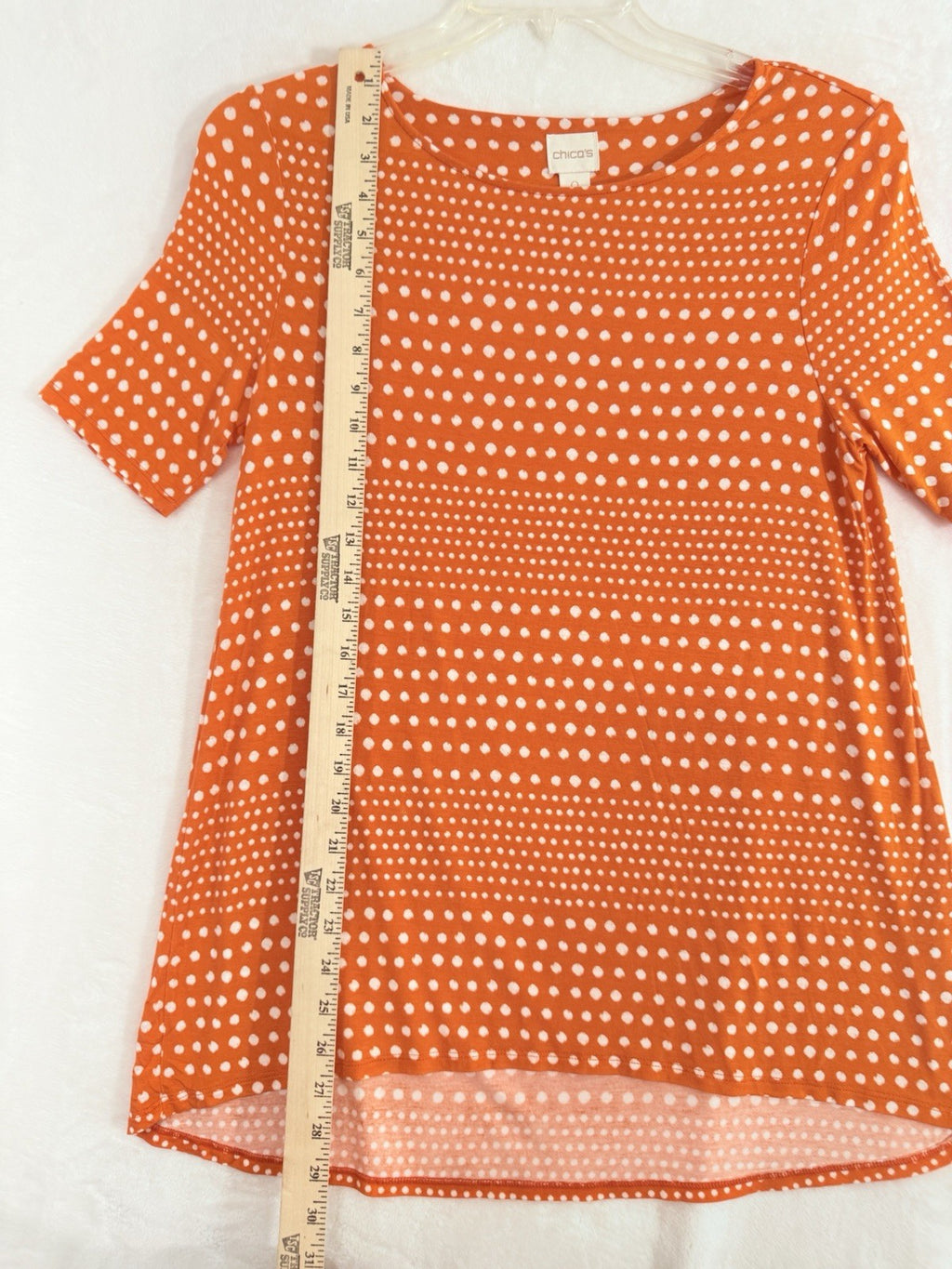 Chicos Tops Size 0 Short Sleeve Small Orange Knit Modal Knit Womens