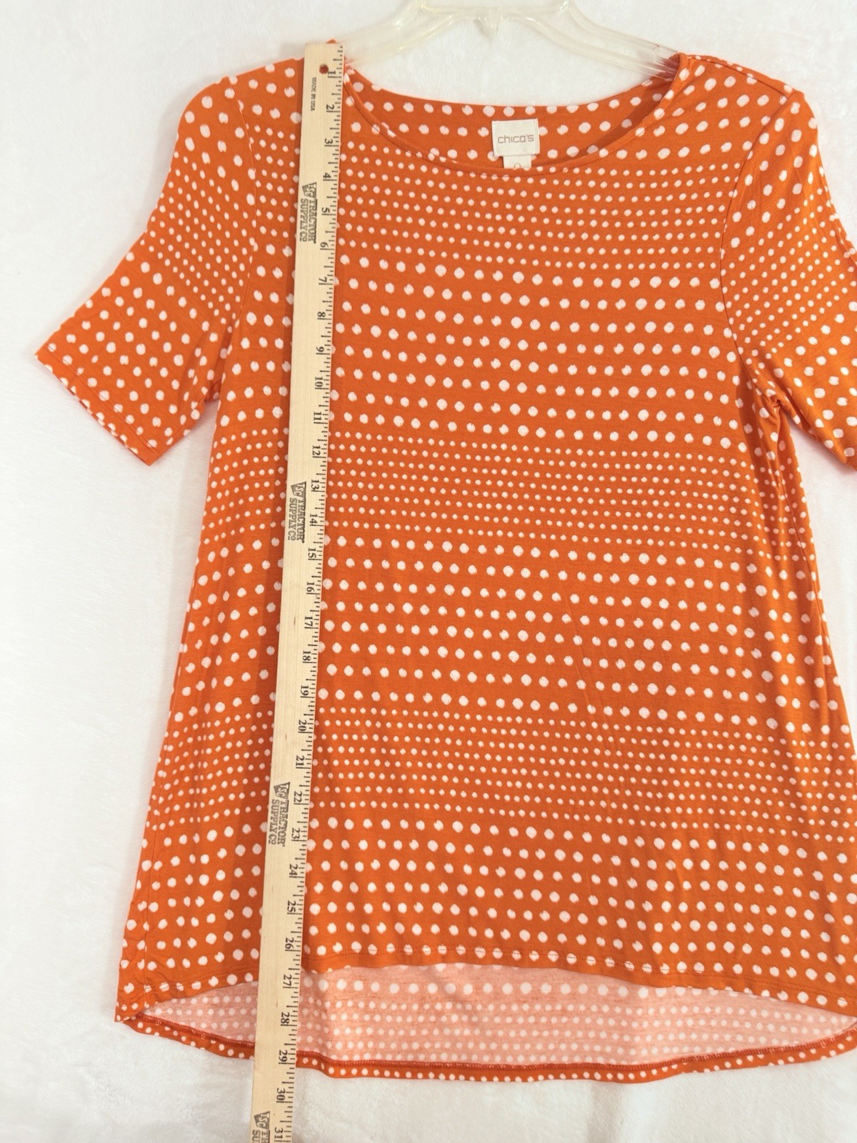 Chicos Tops Size 0 Short Sleeve Small Orange Knit Modal Knit Womens