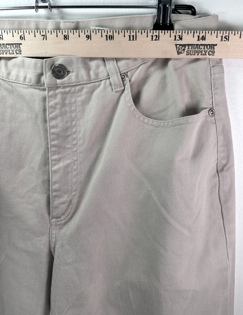 Chicos Denim Size 1 Tan High Rise Straight Leg Denim Cotton Stretch