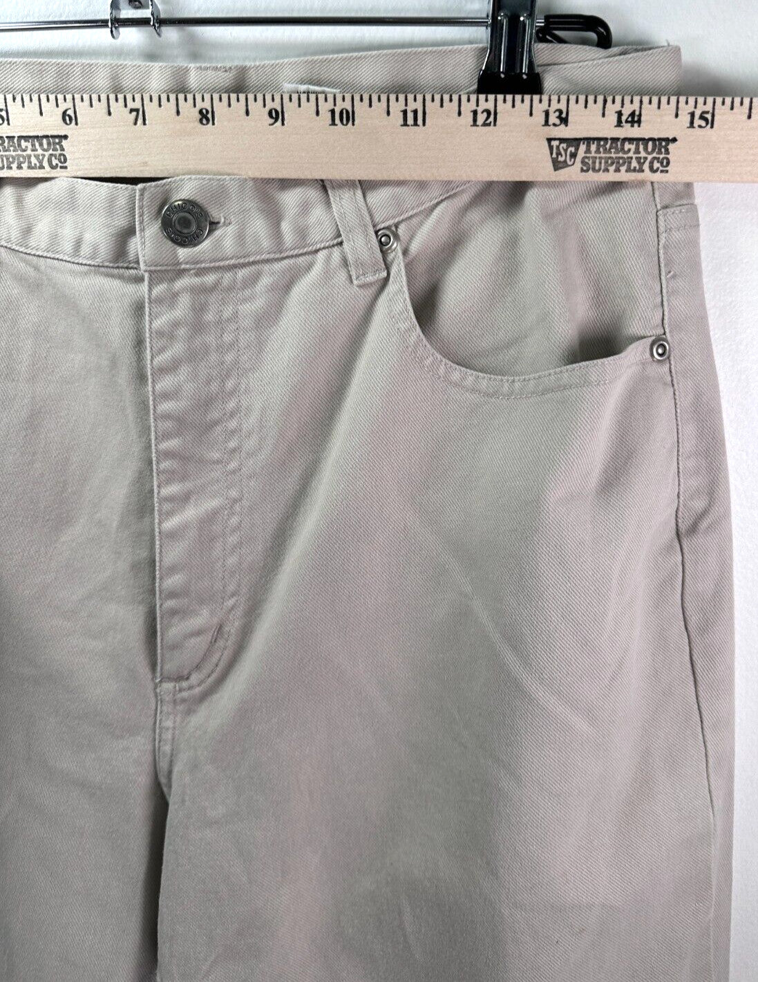 Chicos Denim Size 1 Tan High Rise Straight Leg Denim Cotton Stretch