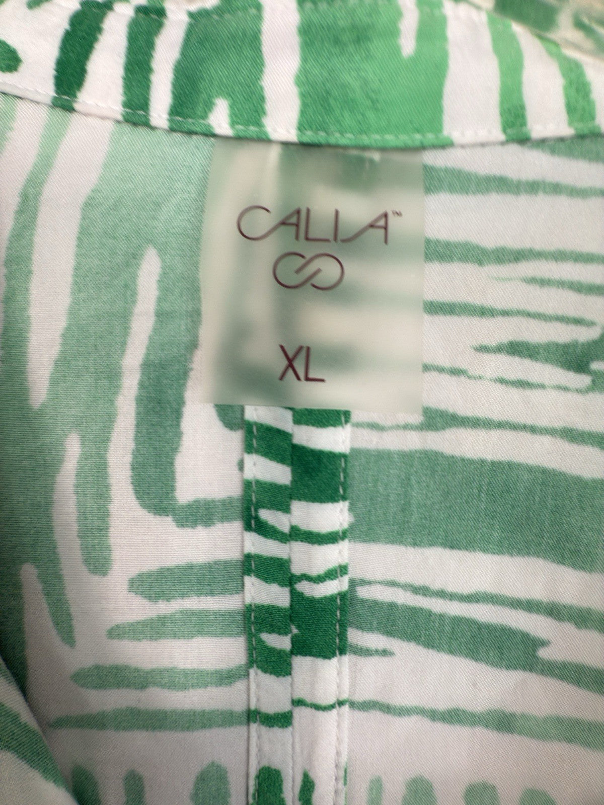 Calia By Carrie Underwood XL Top Long Sleeve Leaf Print Green Lightweight Womens