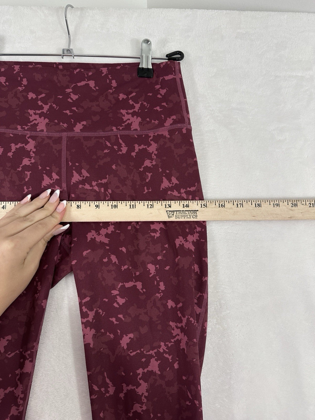 Fabletics PowerHold Leggings Small Red Camo Print Womens Power Hold Legging