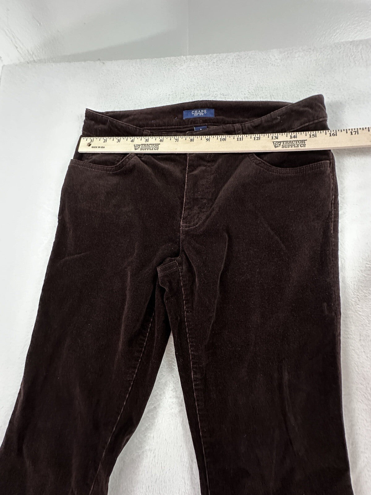 Chaps Ralph Lauren Size 6 Corduroy Pants Brown 5 Pocket Straight Leg Womens
