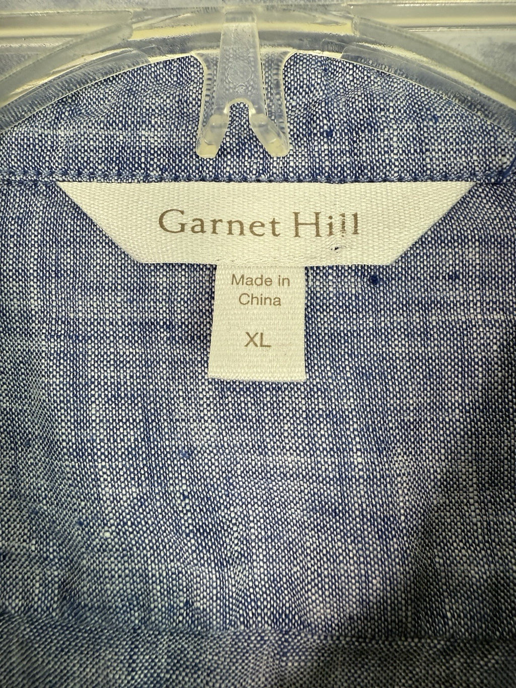 Garnet Hill Linen Shirt XL Long Sleeve Blue Button Up Top Womens