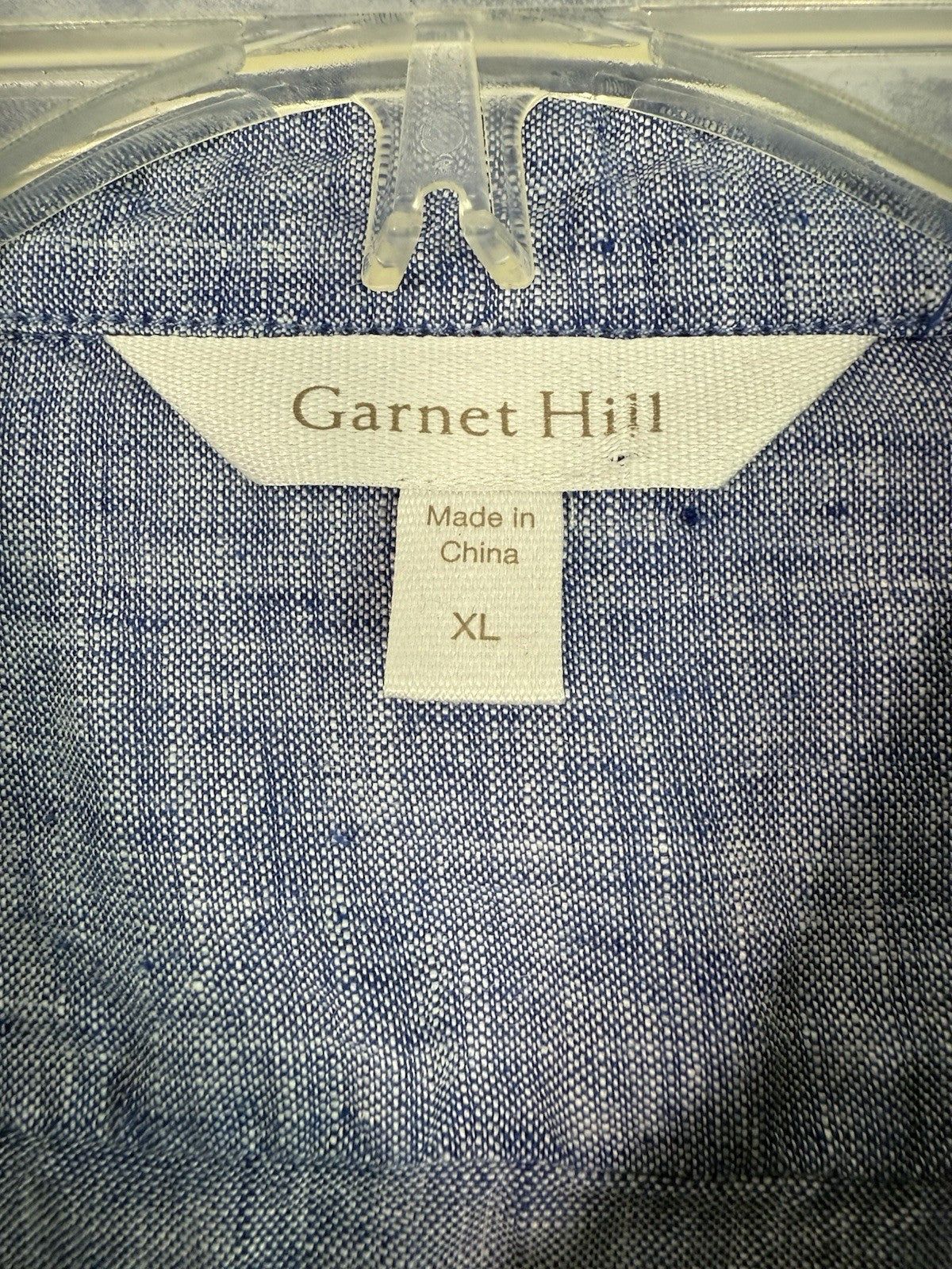 Garnet Hill Linen Shirt XL Long Sleeve Blue Button Up Top Womens