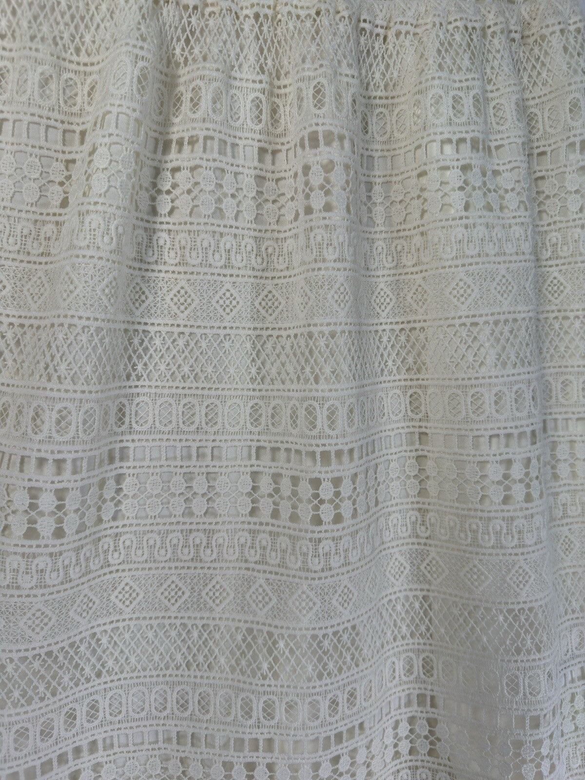 Eri Ali Lilou Trumpet Dress 6 Ivory White Wedding Boho Sleeveless Maxi *FlawRead
