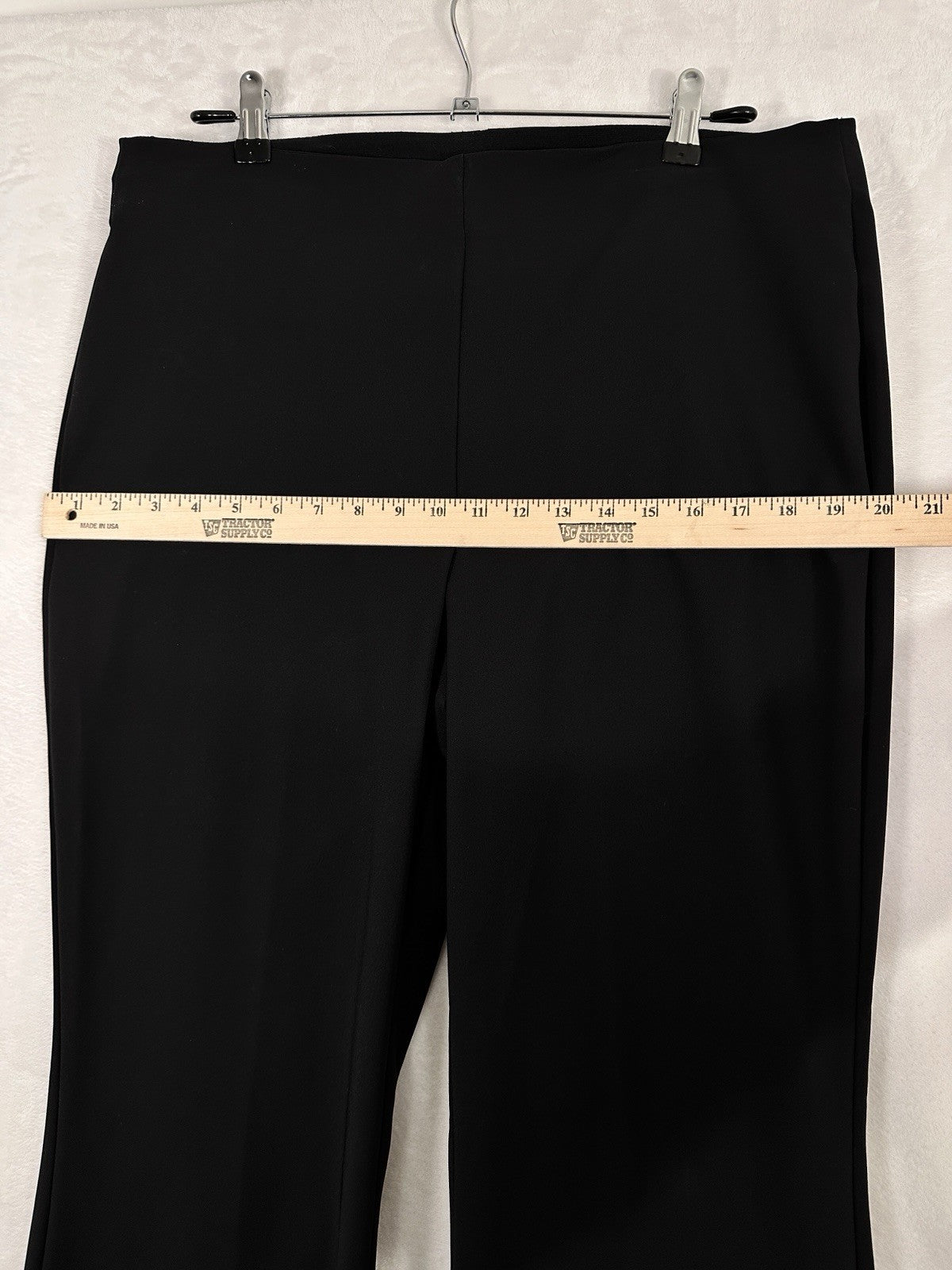 INC International concepts Pants 16 Womens Black Pull On Flare Silver Button