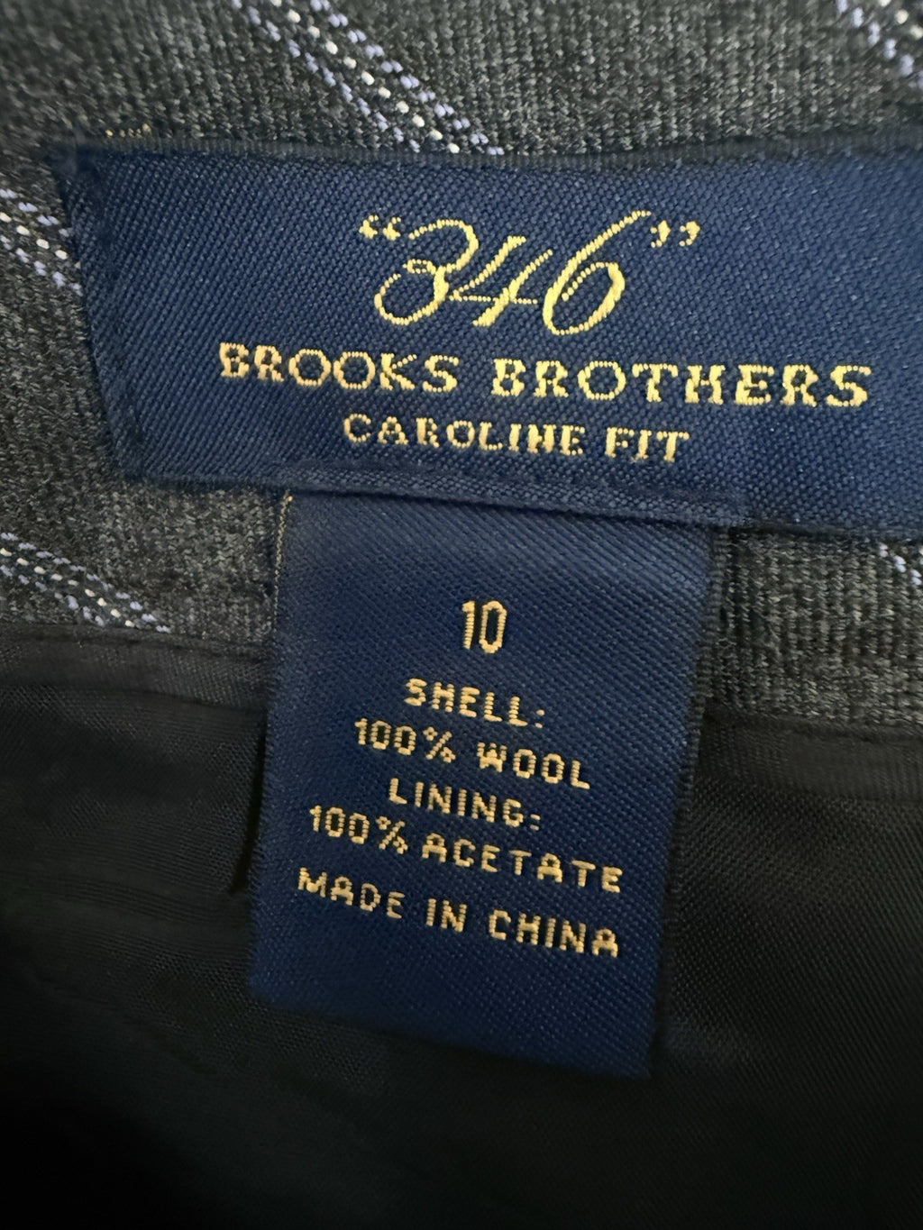 Brooks Brothers Caroline Fit Pants 10 Womens 100% Wool Straight Gray Pinstripe