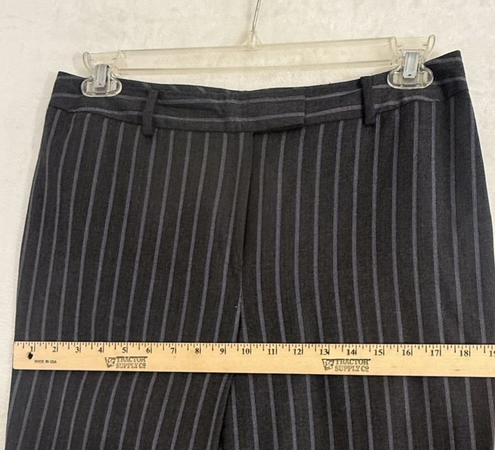 Brooks Brothers Caroline Fit Pants 10 Womens 100% Wool Straight Gray Pinstripe