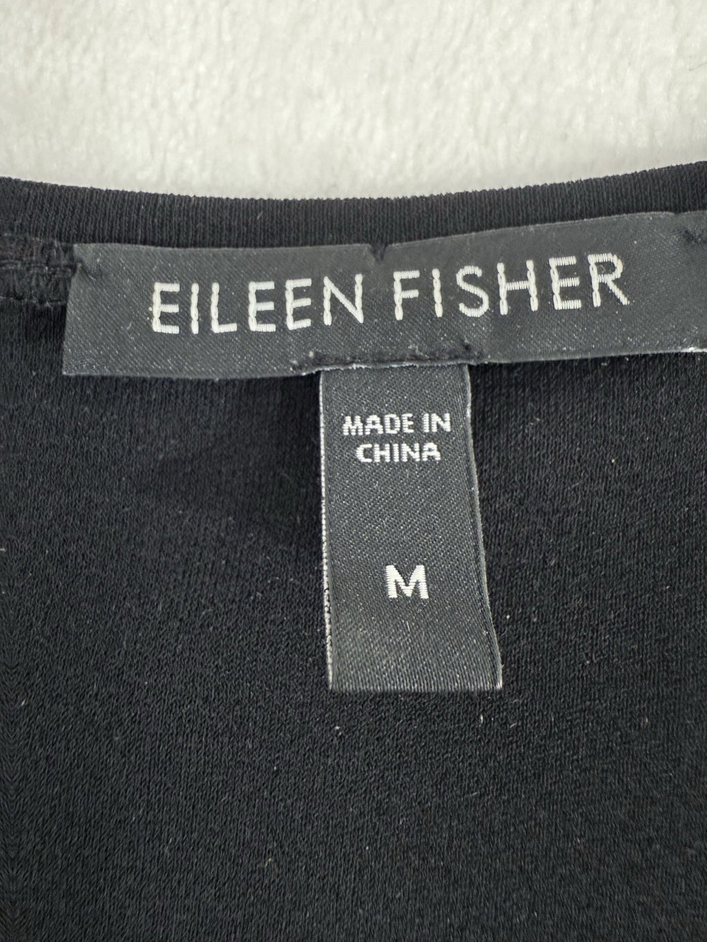 Eileen Fisher Medium Jersey Silk Black Tank Top Sleeveless Womens