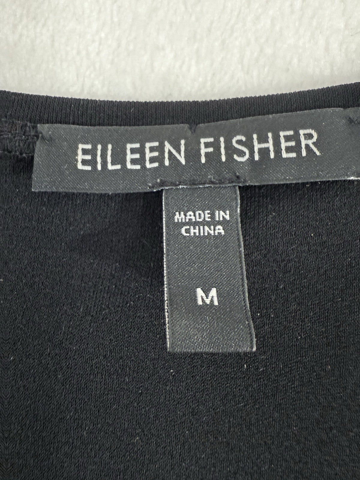 Eileen Fisher Medium Jersey Silk Black Tank Top Sleeveless Womens