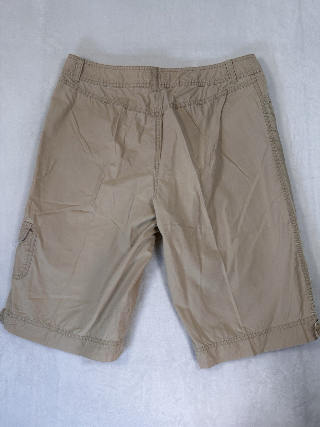 J Jill Cargo Capri Pants Shorts 12 100% Cotton Genuine Fit Tan Beige