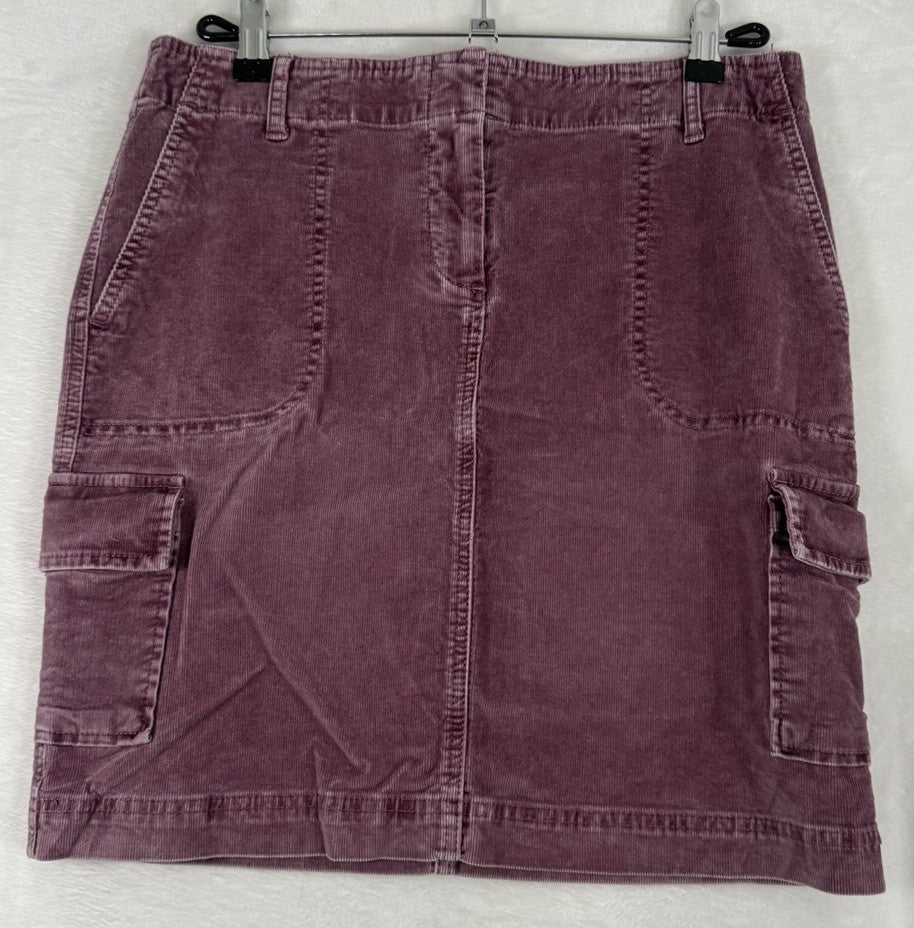 J Jill Skirt Size 6 Rose Pink Corduroy Cargo A Line Short Pockets Womens