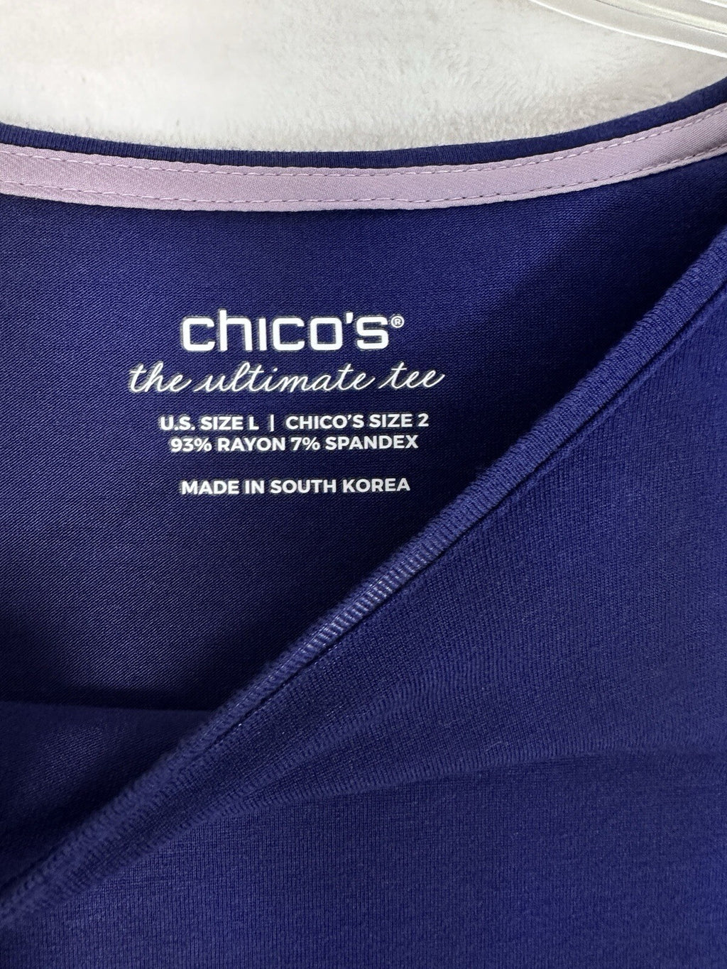Chicos Size 2 Tops Lot Large Long Sleeve Ultimate Tee 3/4 Tunic Blue Pink Women
