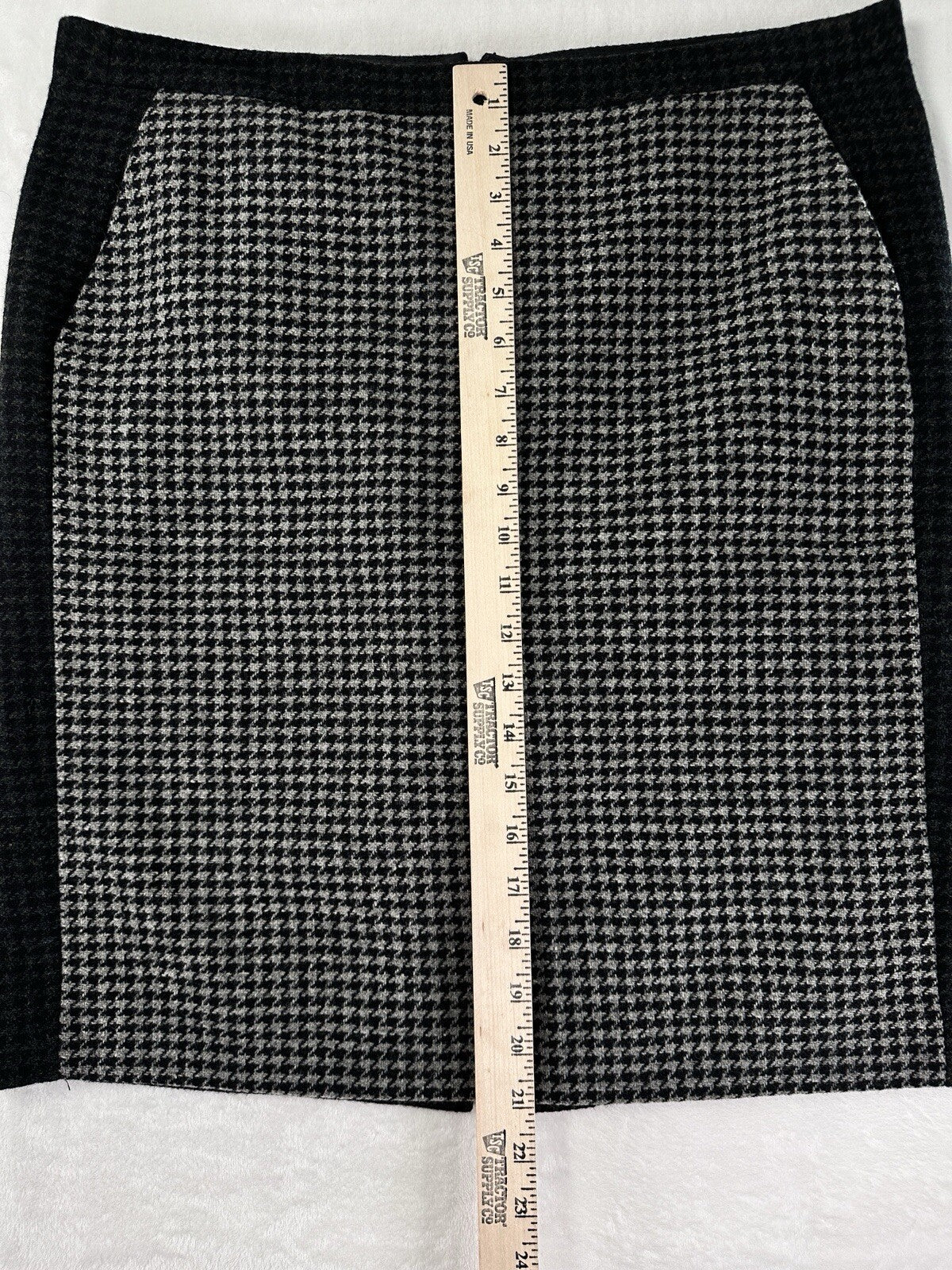 J Crew The Pencil Skirt 12 Gray Wool Houndstooth Knee Length Lined Womens