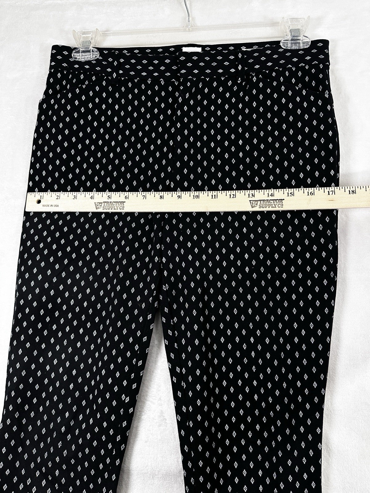 Gap Signature Skinny Ankle Pants 8 Navy Blue Diamond Print Womens