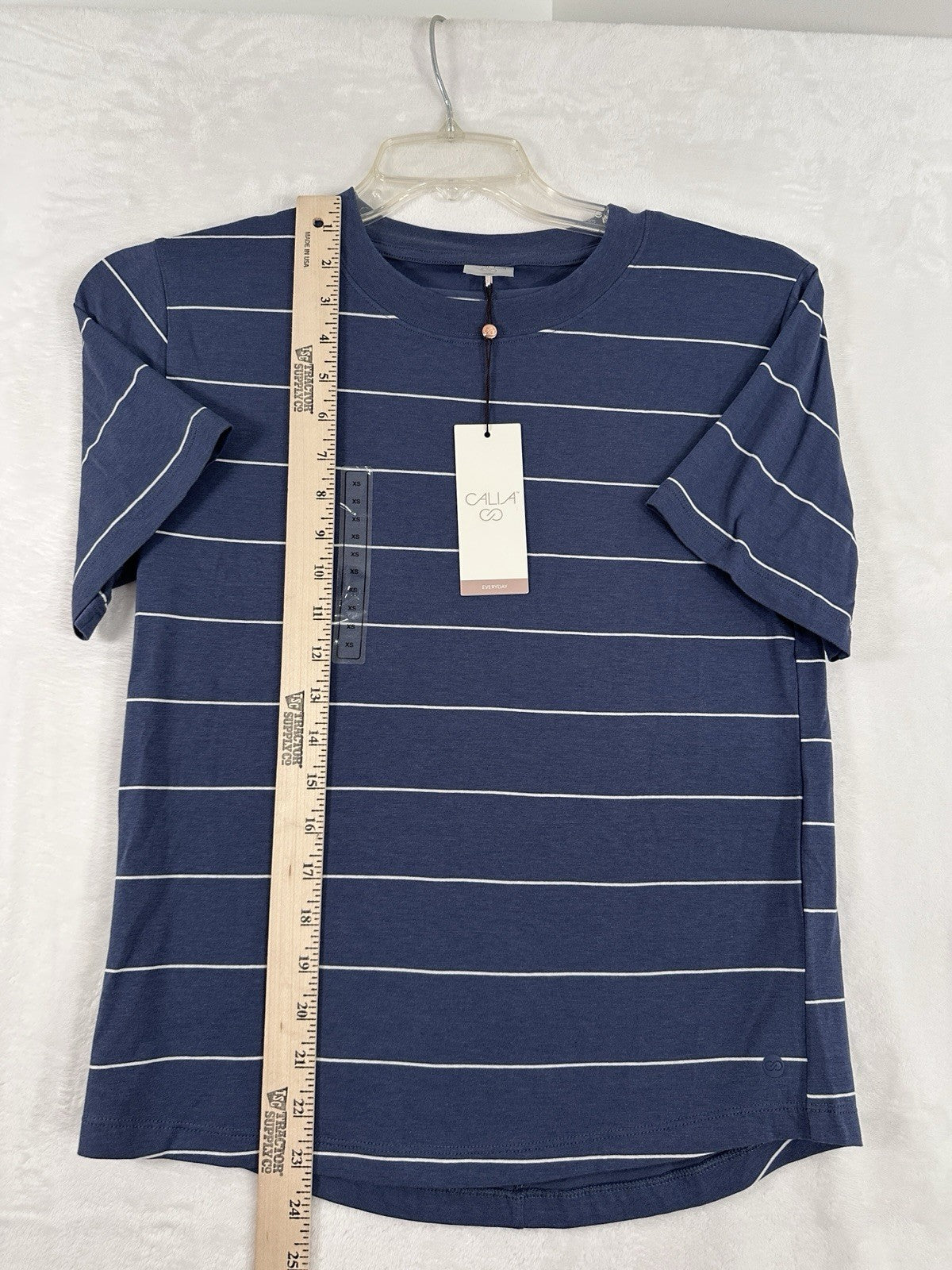 CALIA Carrie Underwood XS Everyday Relaxed Tee XS Blue Striped Short Sleeve Top