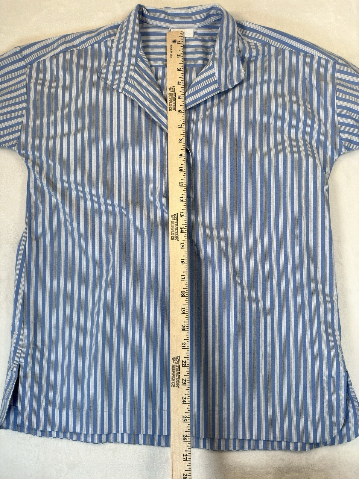 J Jill XS Top Popover Tunic Blue Striped Blouse Shirt Womens