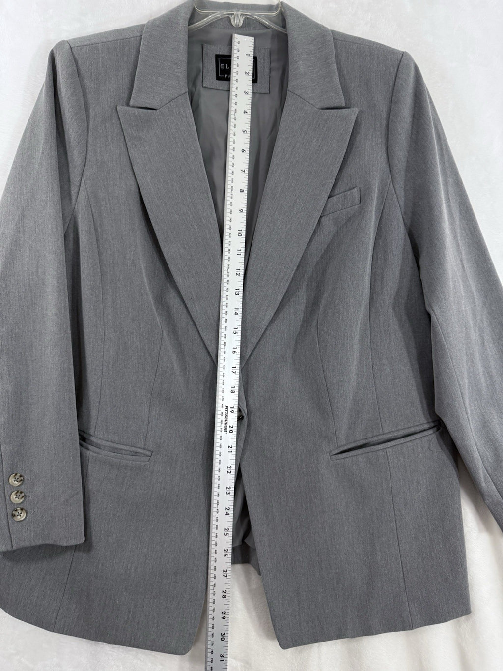 Eloquii 18 Premier Jacket Gray Blazer 1 Button Plus Size Womens