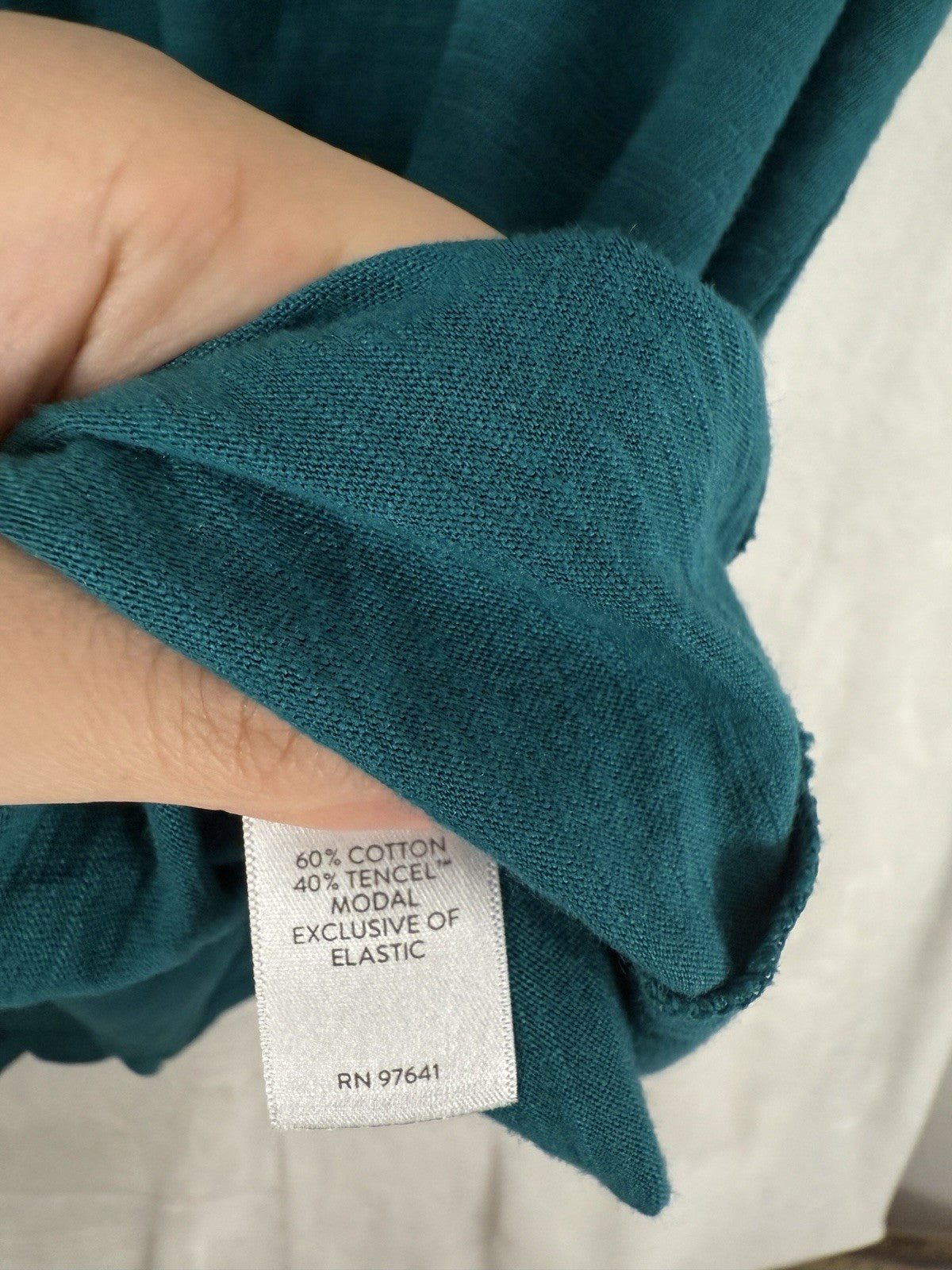 J Jill Top XL Smocked Long Sleeve Henley Tops Teal Green Womens Blouse