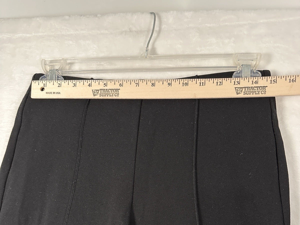 Chicos 00 Ponte Pants US Size 2 Black Pintuck Seam Pull On Womens