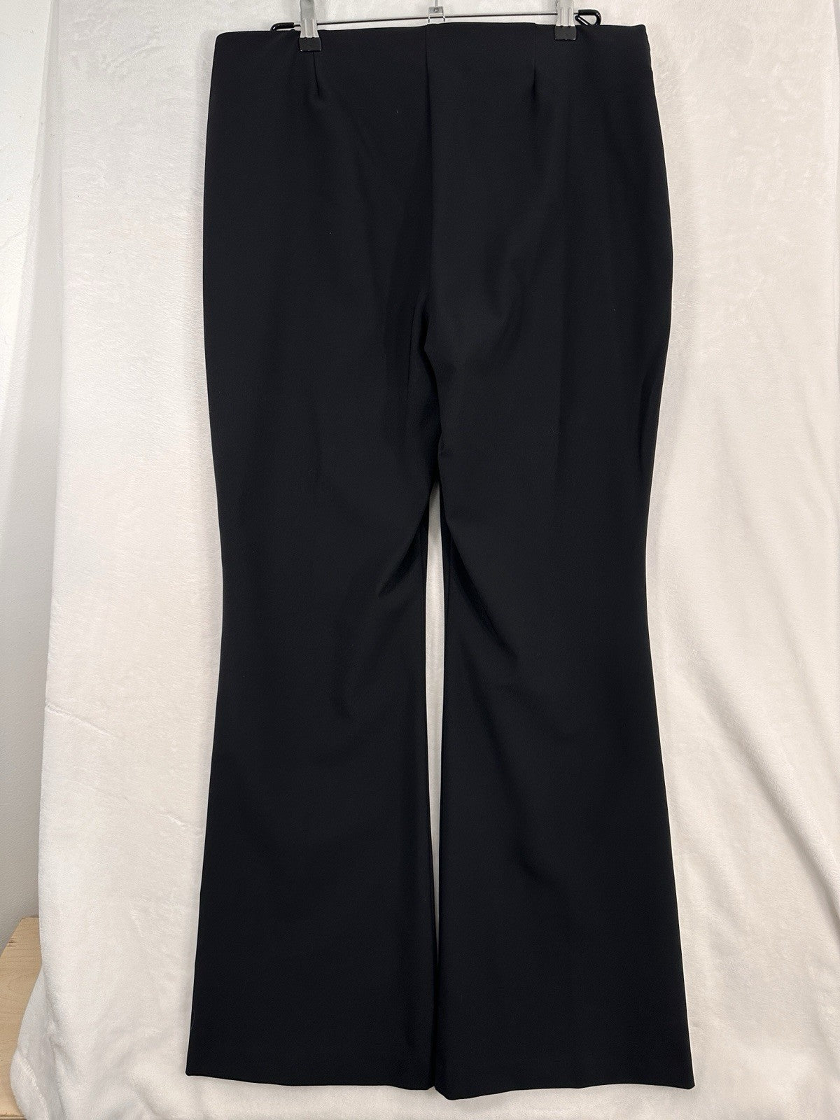 INC International concepts Pants 16 Womens Black Pull On Flare Silver Button