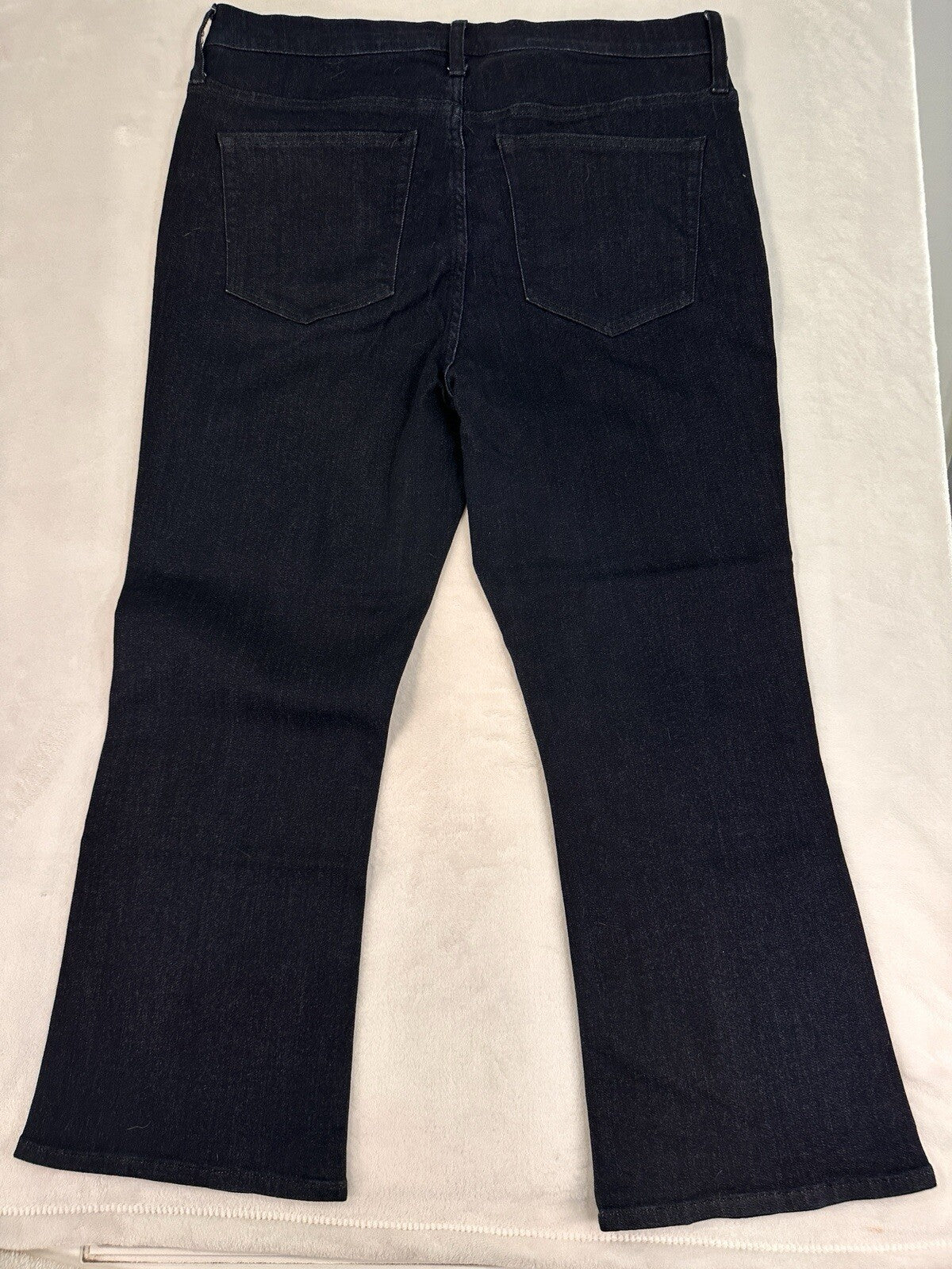 J Crew High Rise Jeans 32 Crop Flare Button Fly Dark Blue  Womens