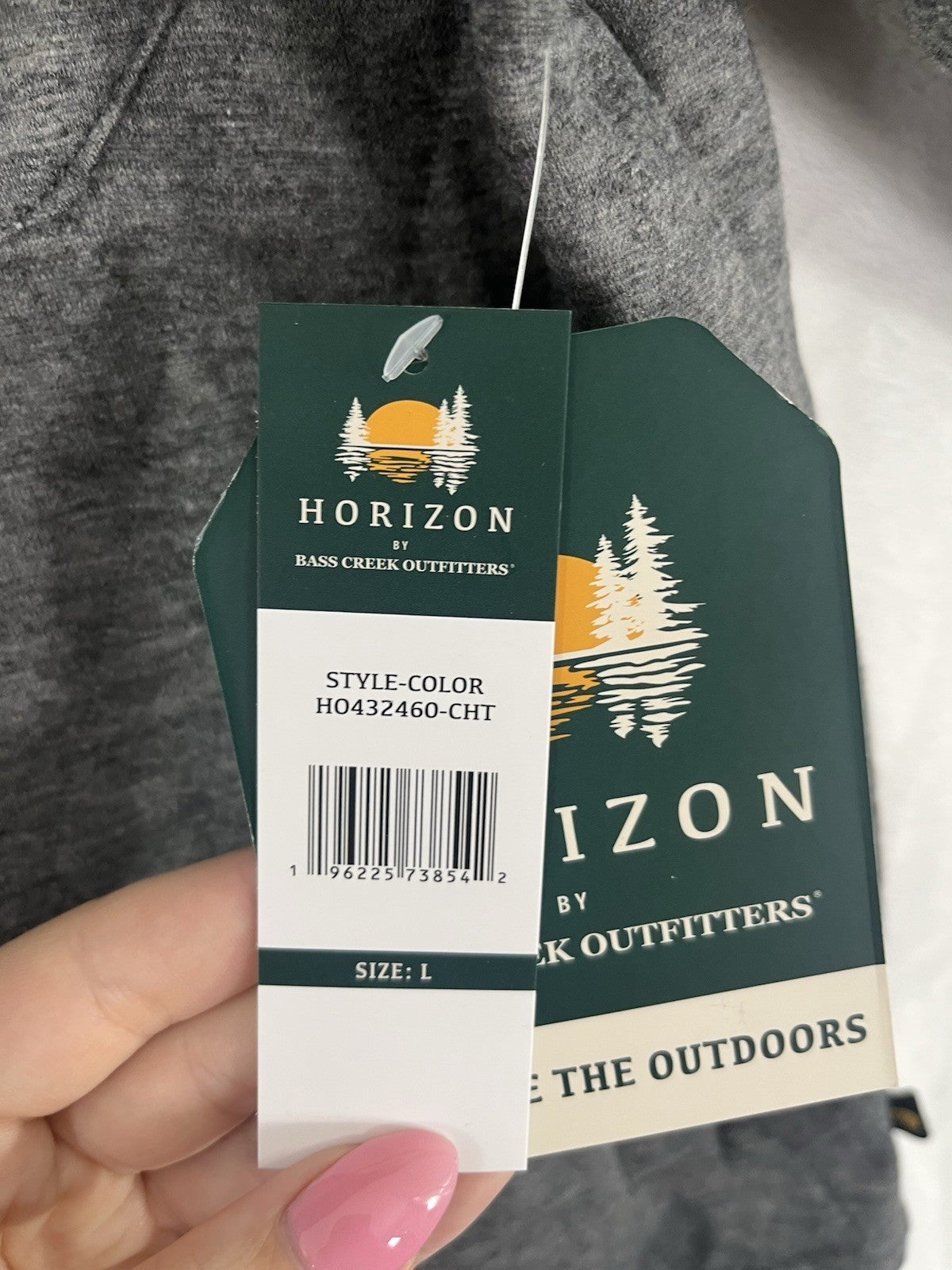 Horizon Outfitters Men’s Large Shirt Quilted Knit Long Sleeve Gray Snap Front