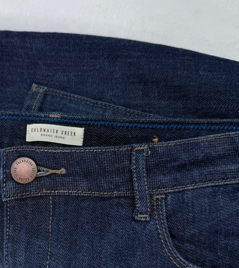 Coldwater Creek Jeans 14 Crop Dark Blue Cropped ShapeMe Denim Womens