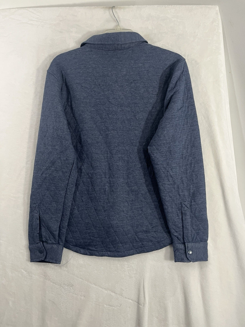 Horizon Outfitters Men’s Medium Shirt Quilted Knit Long Sleeve Blue Snap Front