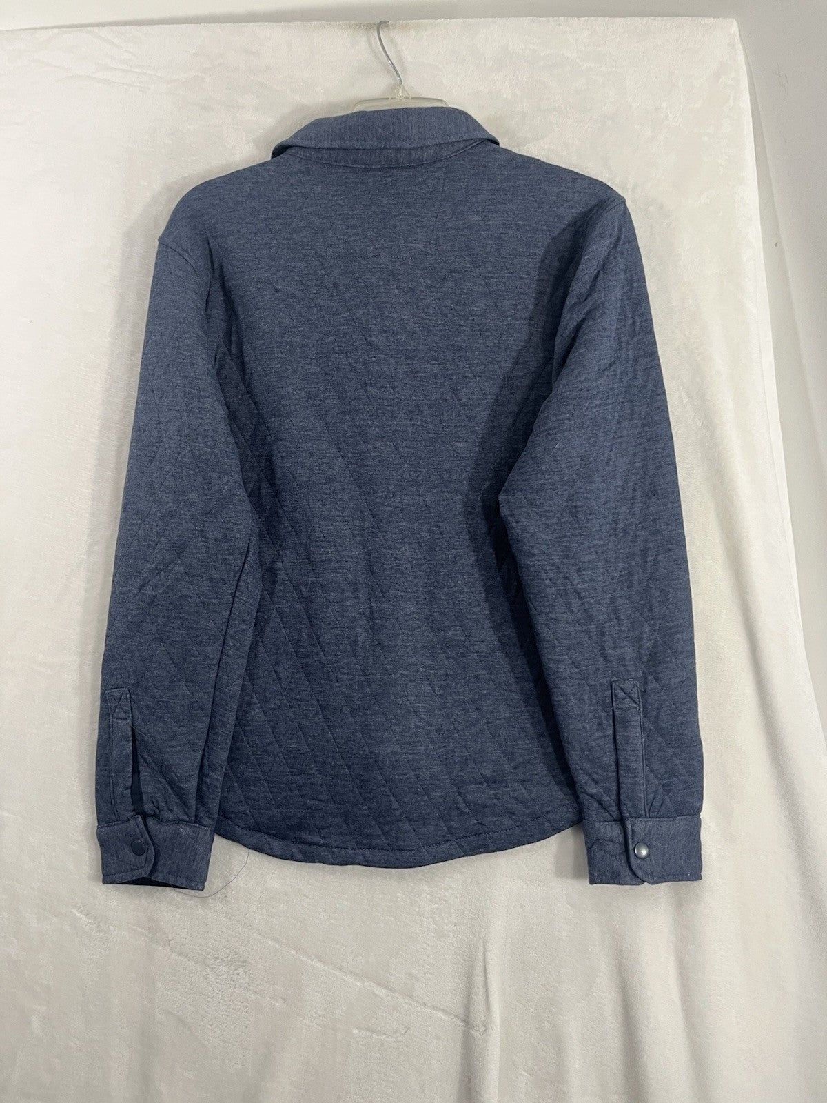Horizon Outfitters Men’s Medium Shirt Quilted Knit Long Sleeve Blue Snap Front