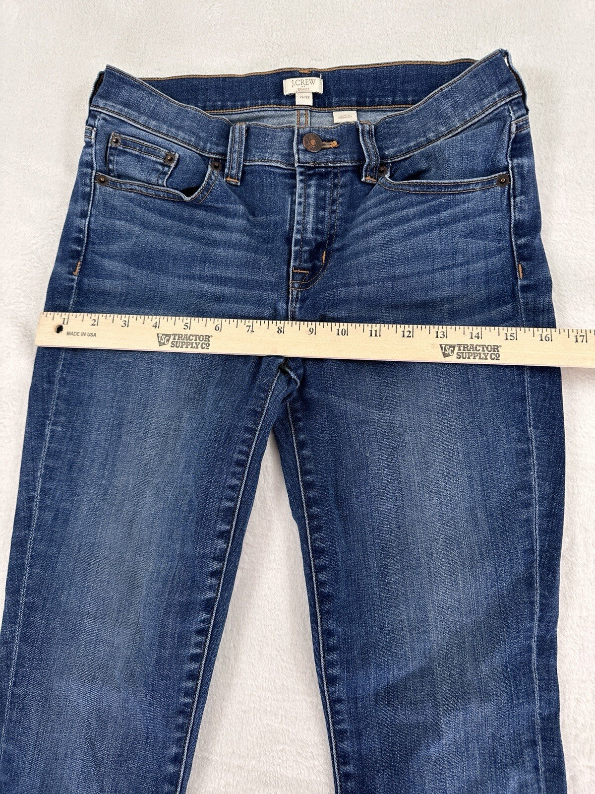 J Crew Jeans 26/ 28 Stretch Skinny Ankle Womens Medium Blue Denim 27” Inseam